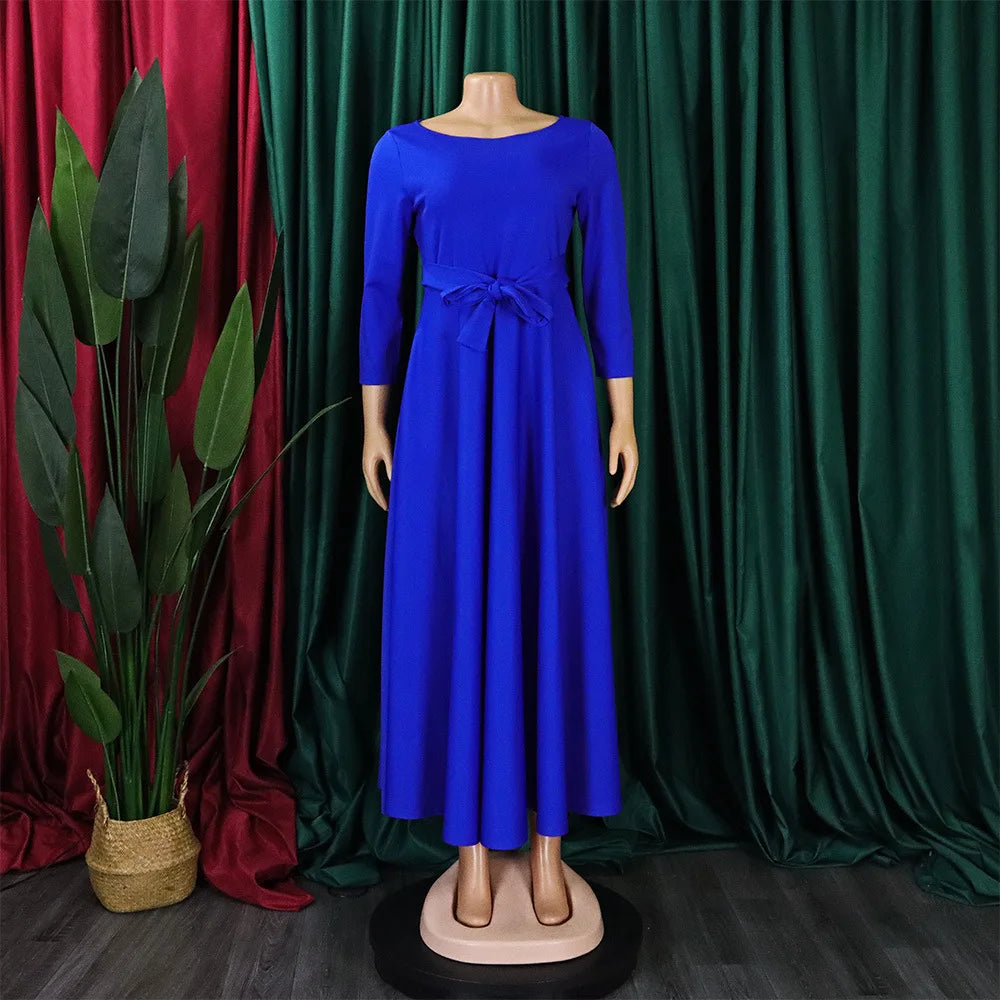 D3171 Latest Design Fashion Autumn African Casual Dresses Women Lady Elegant Winter Dress for Ladies Maxi Dress
