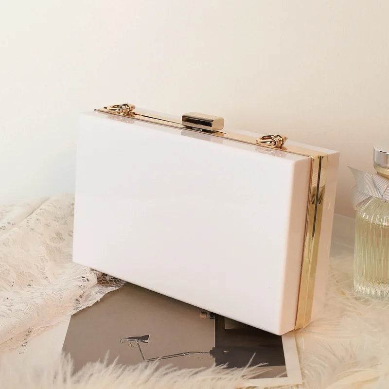 2023 Luxury Women Wedding Hand Bag Bridal Handbag Transparent Clutch Party Acrylic Evening Bags Clear Purse