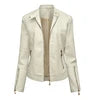 Faux Leather Zip-Up Plus Size Casual Jacket