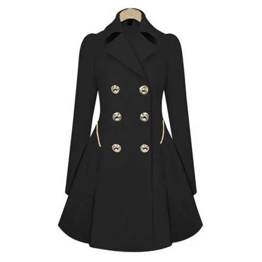 Wholesale Ladies Spring Autumn Windbreaker Long Coat Trench Outwear Fashion Button Lapel Jacket for Women Coat