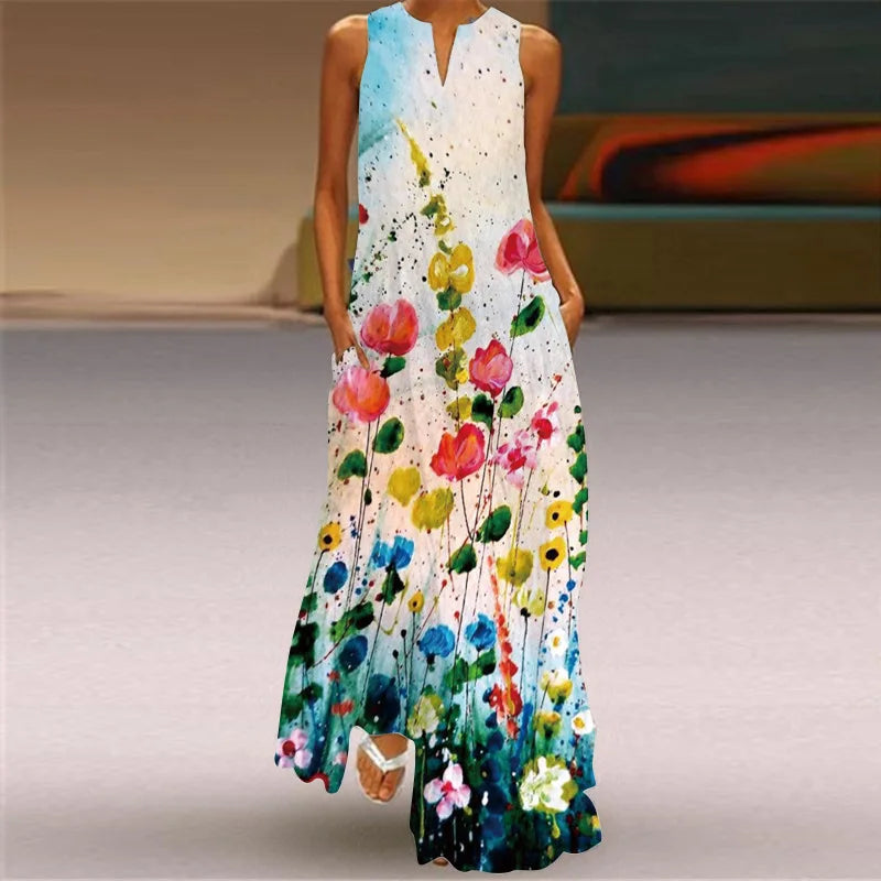 Summer Beach Women Dress 2022 Elegant Robe Party Sleeveless Vestidos Women Casual Sundress Vintage Dresses