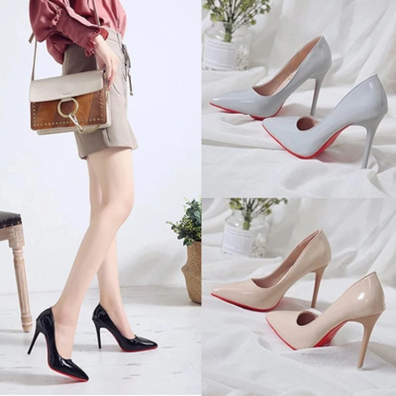 Leather Red Bottom High Heel Sandals