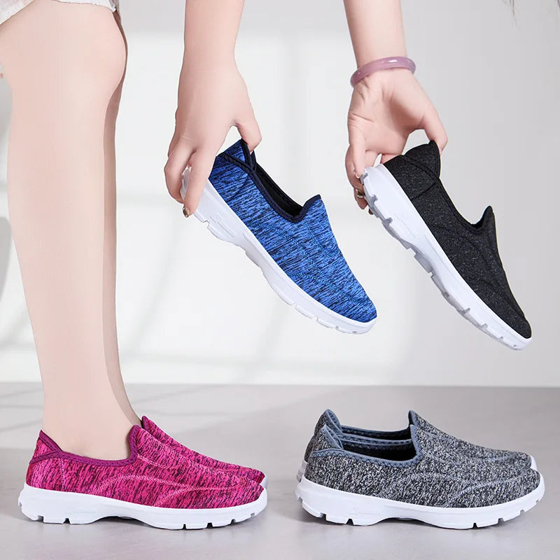 2025 New Women's Walking Style Shoes Casual Lightweight Breathable Sneakers for Summer Autumn Non-slip Cushion Sole Wholesale