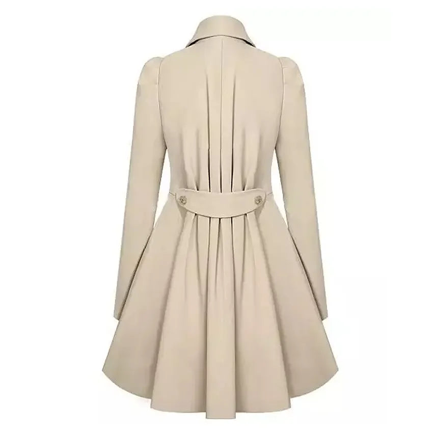 Wholesale Ladies Spring Autumn Windbreaker Long Coat Trench Outwear Fashion Button Lapel Jacket for Women Coat