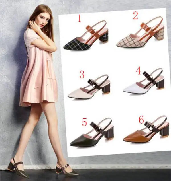 Plus Size 34-42 Women Beige Plaids Single Shoes Suede Sandals Dropship