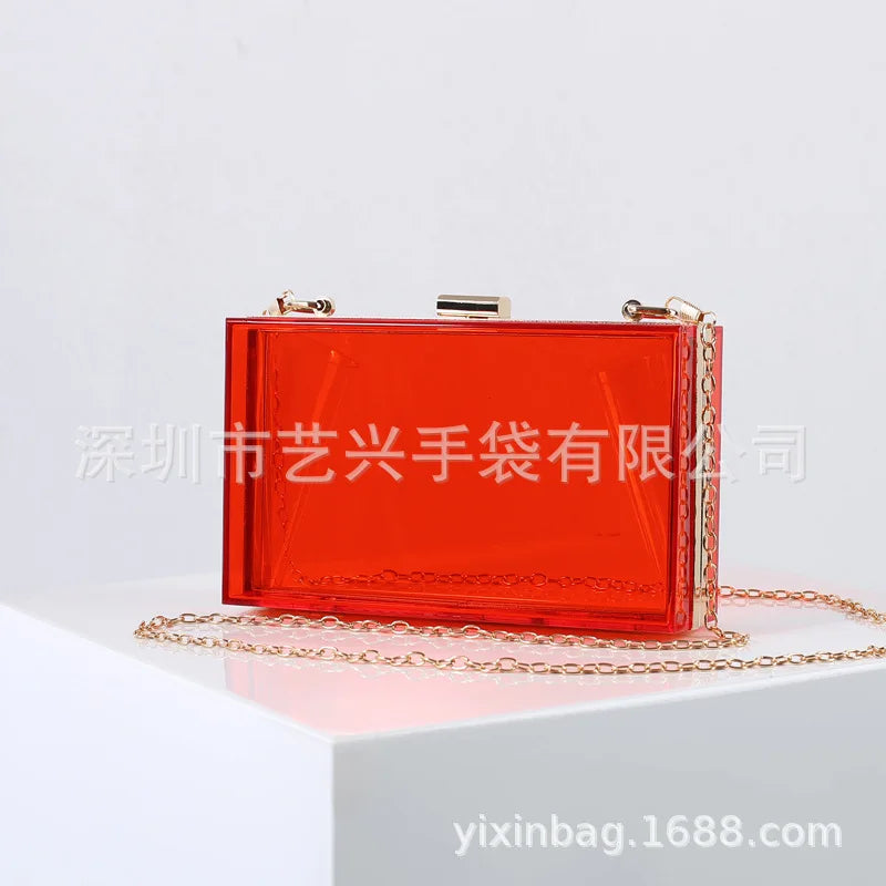 2023 Luxury Women Wedding Hand Bag Bridal Handbag Transparent Clutch Party Acrylic Evening Bags Clear Purse