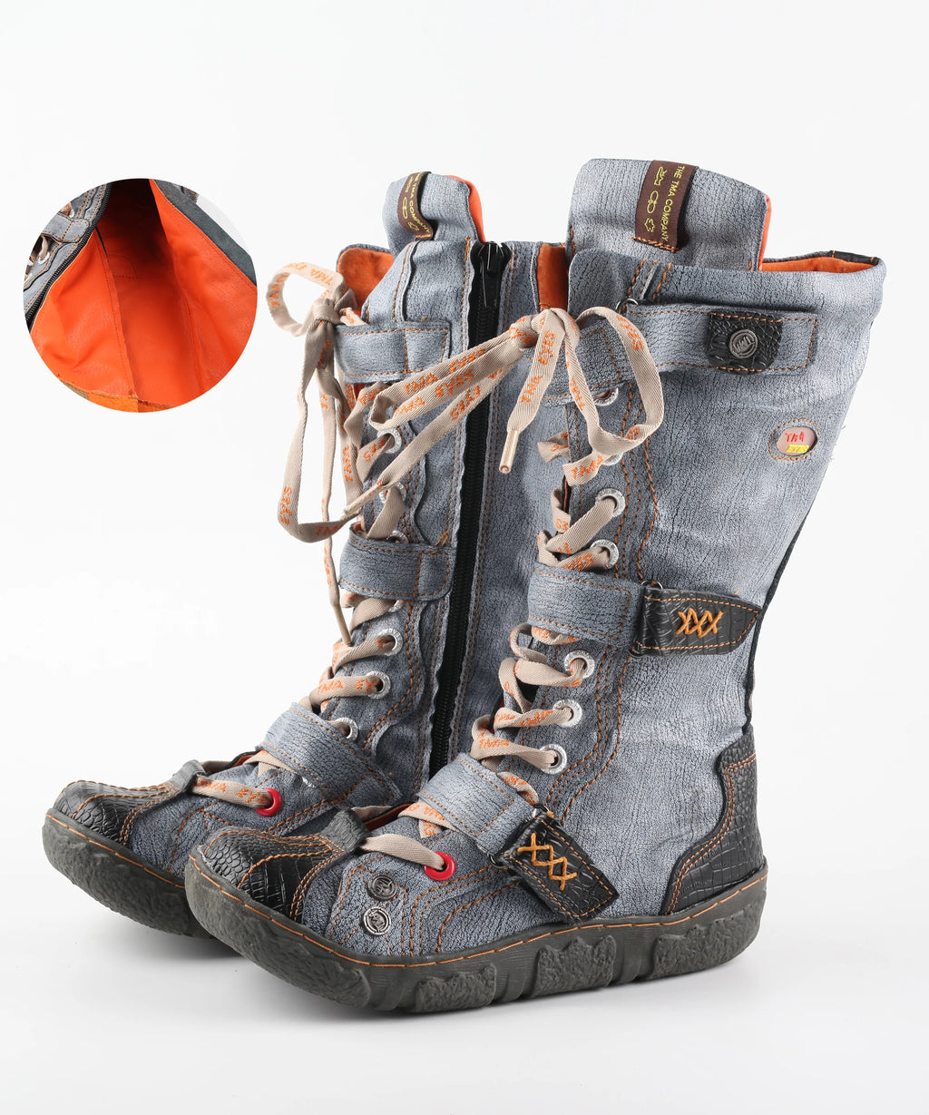 Flat PU-Lined Ankle Boots