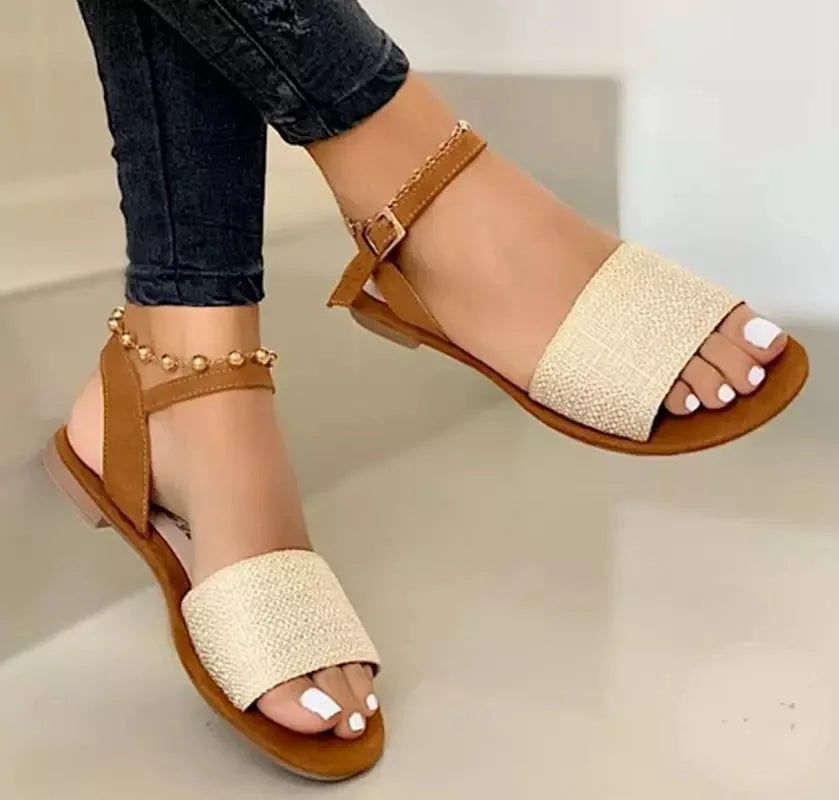 Flat Buckle Casual Slide Sandals
