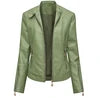 Faux Leather Zip-Up Plus Size Casual Jacket