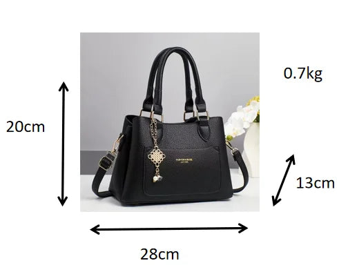 2025 New Designer Women's Preppy Style Tote Purse Ladies' Shoulder Bag Chain Decoration PU  Zipper Closure Portable Handbag