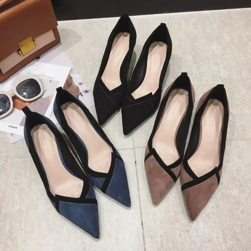 5.5CM/7.5CM New Arrival 2025 Hot Selling Women Office Shoes Pointed Toe Low Heels for Ladies