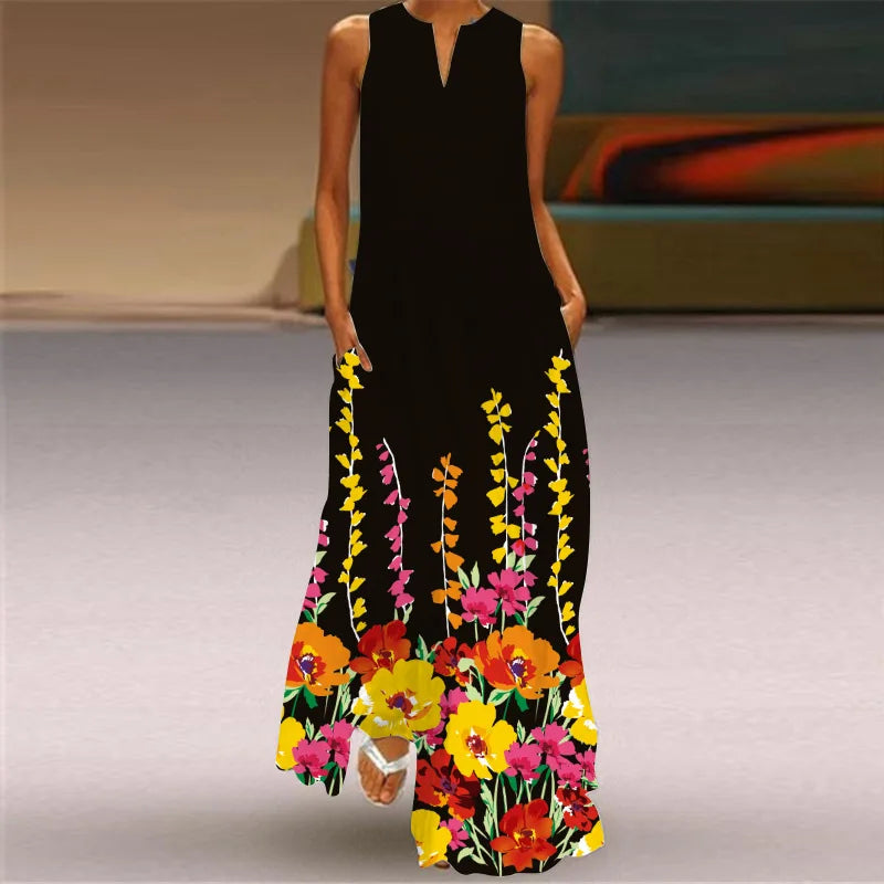 Summer Beach Women Dress 2022 Elegant Robe Party Sleeveless Vestidos Women Casual Sundress Vintage Dresses