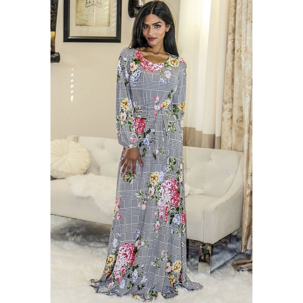 TD Venechia ODM White Maxi Dress with Neck Long Closed Bell Sleeves Strapless Slits Party Style for Women/Ladies One Size/XS