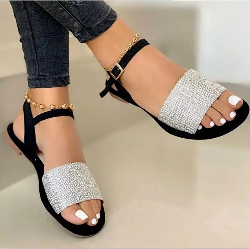 Flat Buckle Casual Slide Sandals