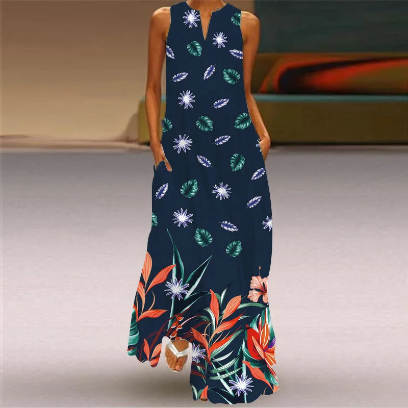 Summer Beach Women Dress 2022 Elegant Robe Party Sleeveless Vestidos Women Casual Sundress Vintage Dresses