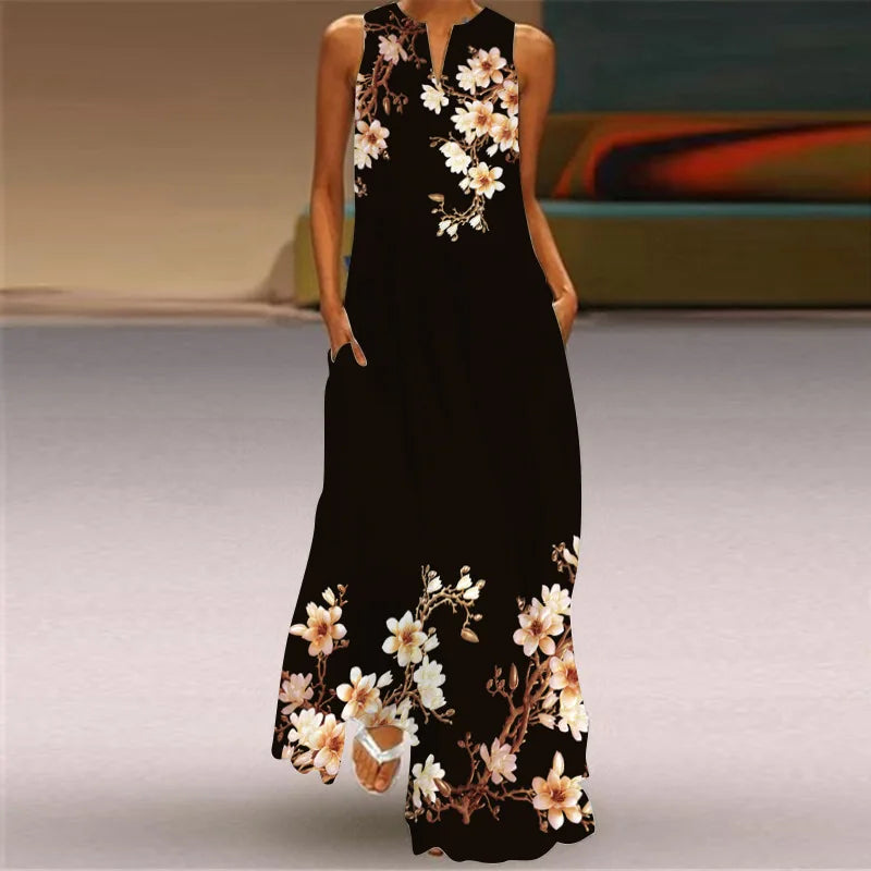 Summer Beach Women Dress 2022 Elegant Robe Party Sleeveless Vestidos Women Casual Sundress Vintage Dresses