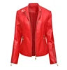 Faux Leather Zip-Up Plus Size Casual Jacket