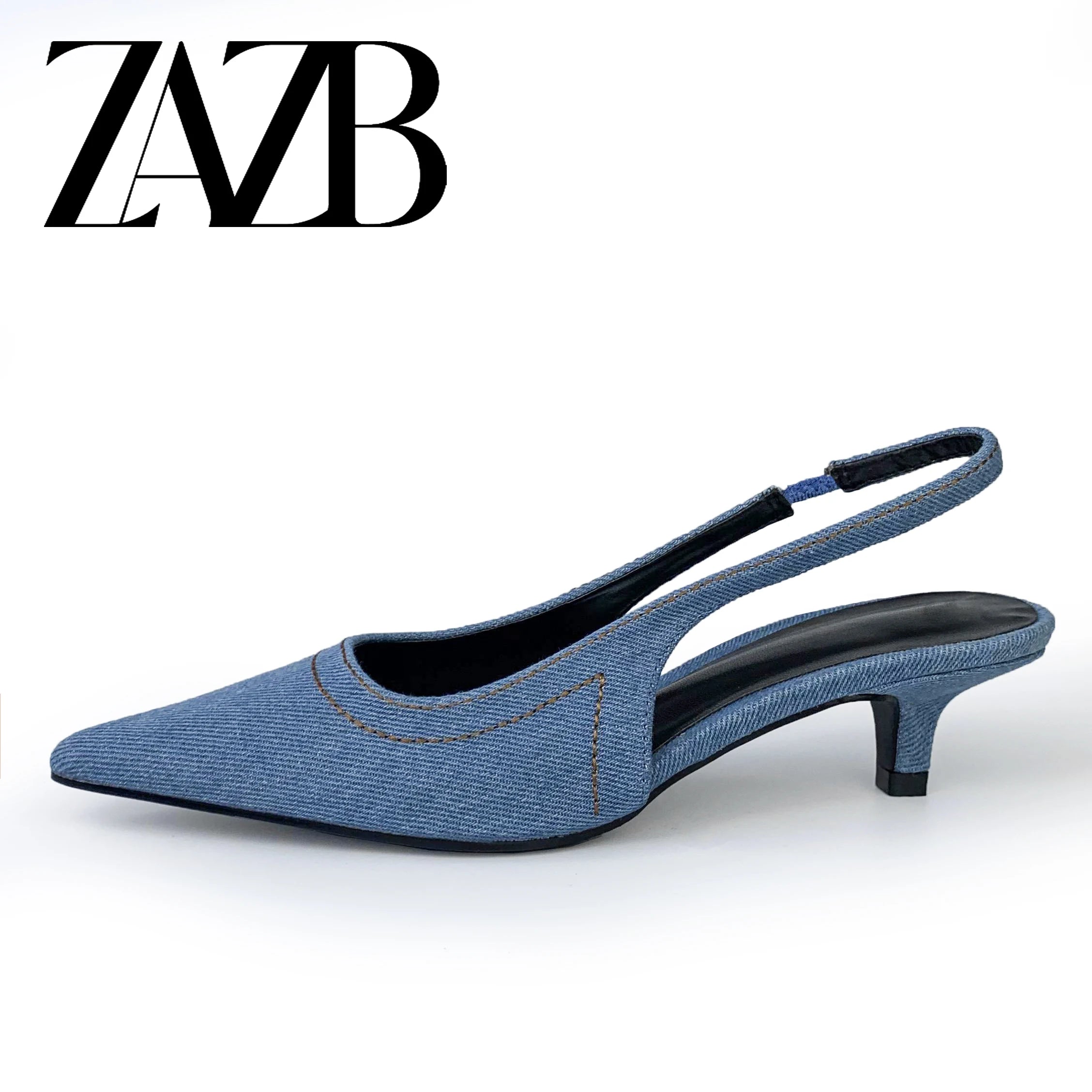 Mid Heel Denim Custom High Heels Shoes for Women Sandals and Ladies Shoes Femmes Chaussures Pour Wedding Bride