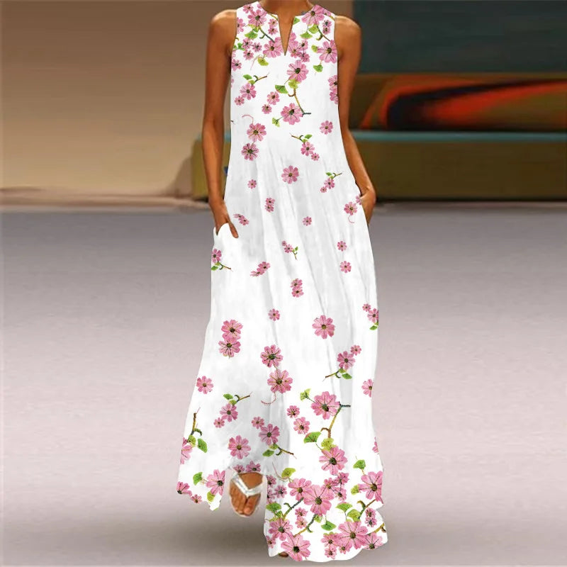 Summer Beach Women Dress 2022 Elegant Robe Party Sleeveless Vestidos Women Casual Sundress Vintage Dresses