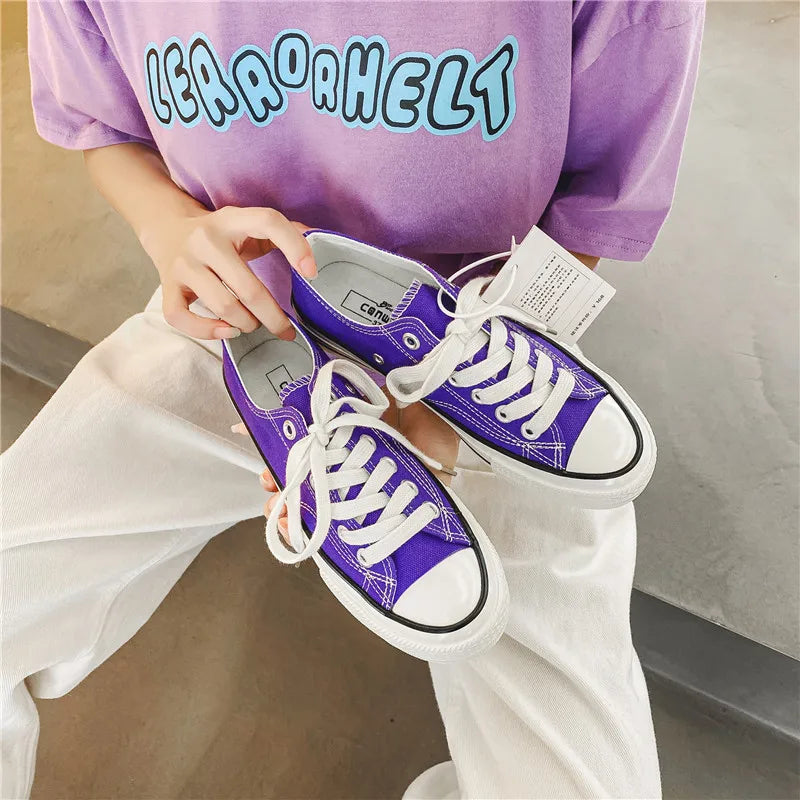 Zapatos De Muje Retro 1970s Korean Street Style Classic and Versatile Platform Shoes, Popular Sneakers Made of Cloth
