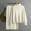 Fashion Two Piece Set Autumn and Winter New Knitted Set for Ladies Outer Wear High Collar Sweater Skirt Set Female Wholesale