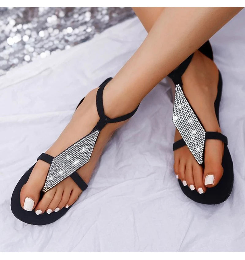 Women Flip Flops Slippers Flat Sandals Summer T Tied Ladies Shoes Beach Casual Woman Fashion Female PU Leather Footwear