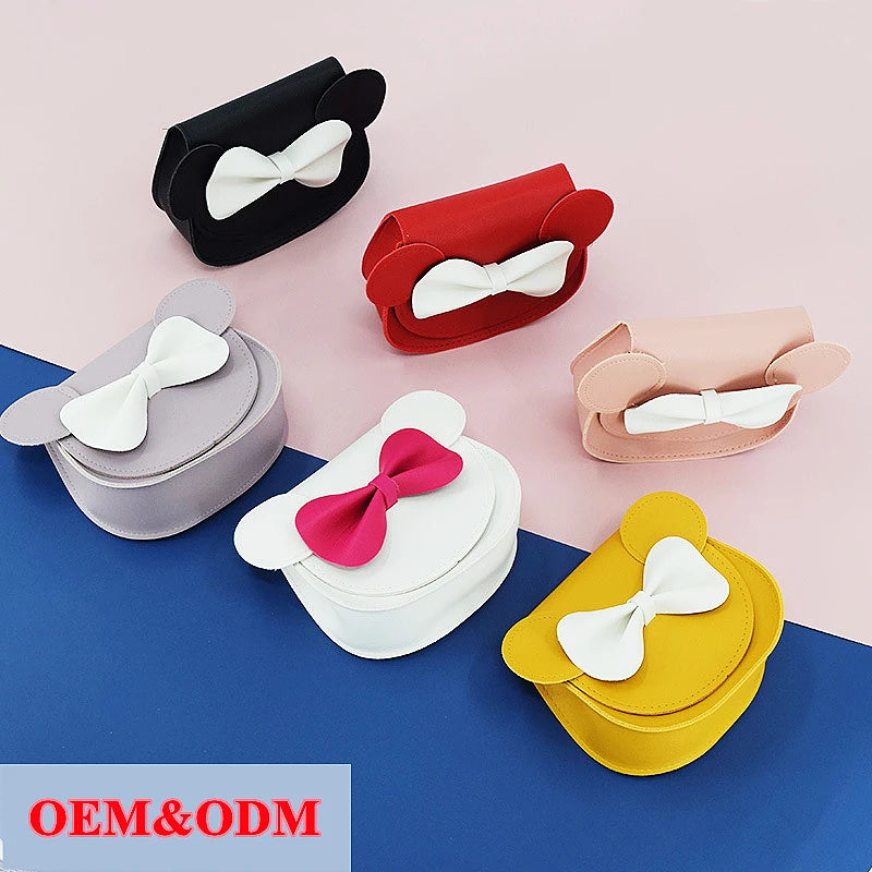 Amiqi YS17 New Children's Messenger Bag Mic Key Mouse Shape With Bow Cute Women's Shoulder Bag Purse