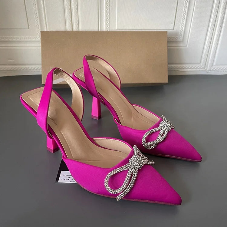 Y New Fashion Big Size Women Ladies Shoes Pointed Toe Ankle Strap PU Party Wedding High Heels Shoes Heeled Sandals