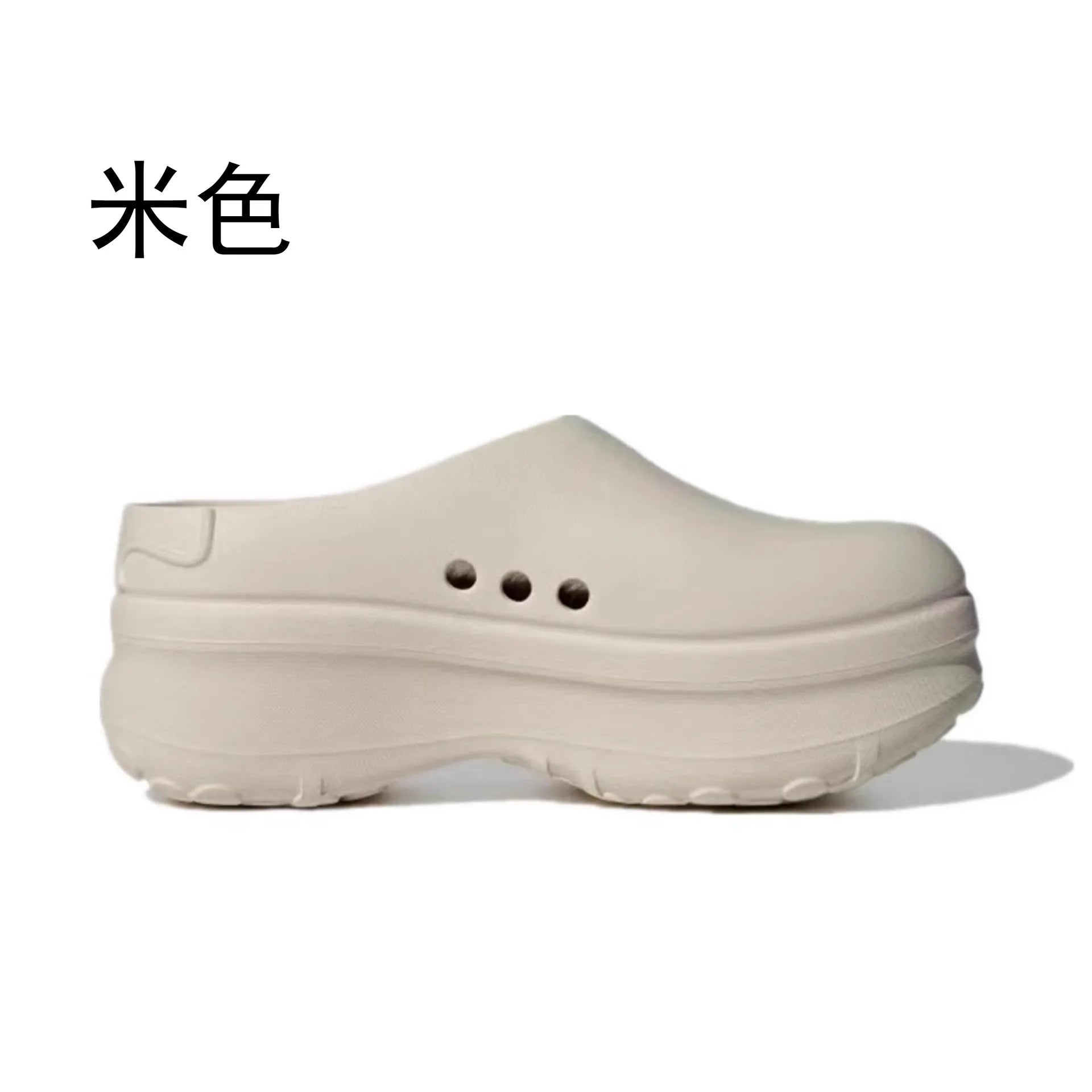 Thick Soled Toe slippers Women's Ins Lightweight Non slip Heightened Chef Shoes Flat Sports Hole Shoes Sandals Women