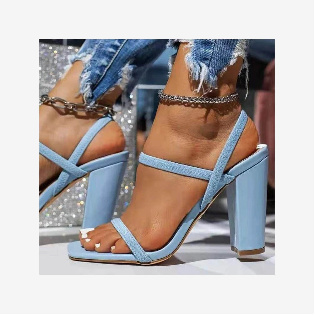Women's Large Size Open Toe Platform Sandals with Thick High Heel Wedge Square Block Buckle Upper Sandal Plate for Summer