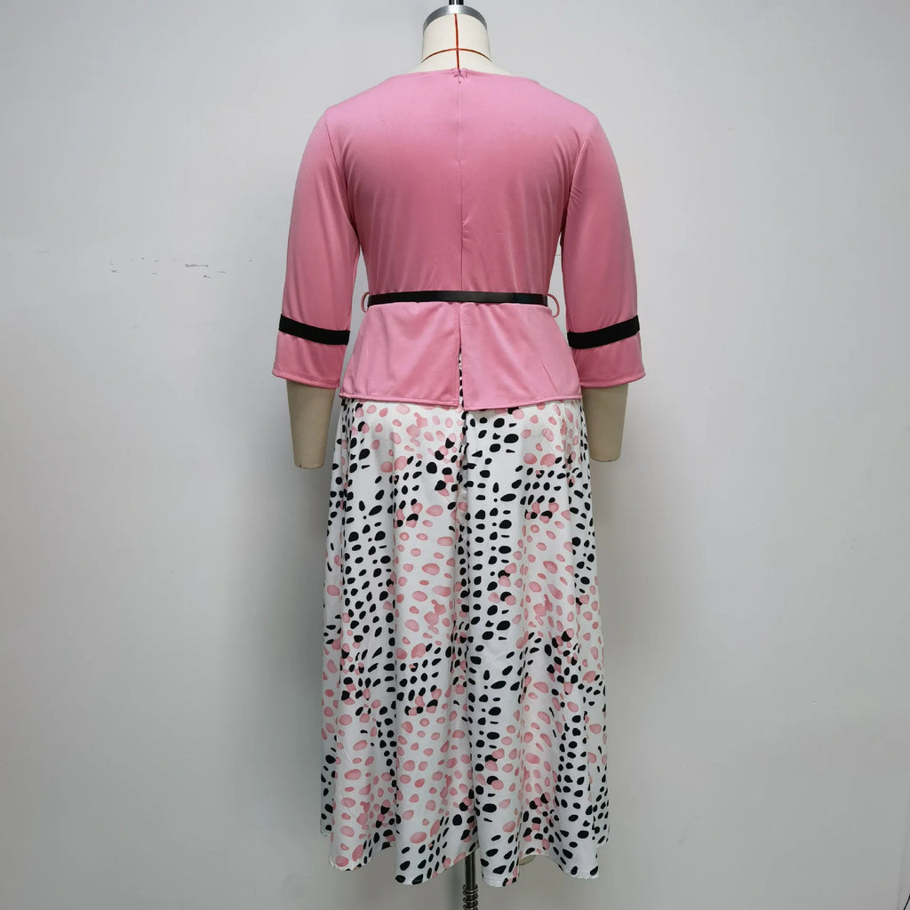 CFA6551 High Quality African Dresses for Women Clothing Printed O Neck 3/4 Sleeve Plus Size Dresses 4XL 5XL 6XL 7XL Maxi Dress