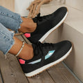 2026 Large Size Sneakers Round Head Ladies Front Lace Color Matching Shoes Women