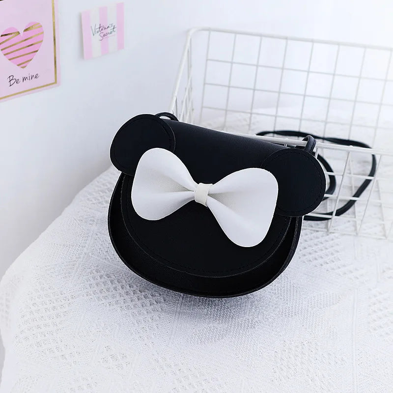 Amiqi YS17 New Children's Messenger Bag Mic Key Mouse Shape With Bow Cute Women's Shoulder Bag Purse