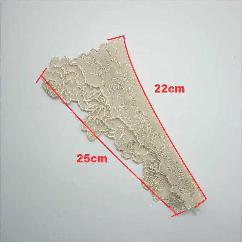 Detachable Lace Embroidered Fake Collar Beaded Floral Choker Neckline Decoration for Women Girls Wedding Accessory