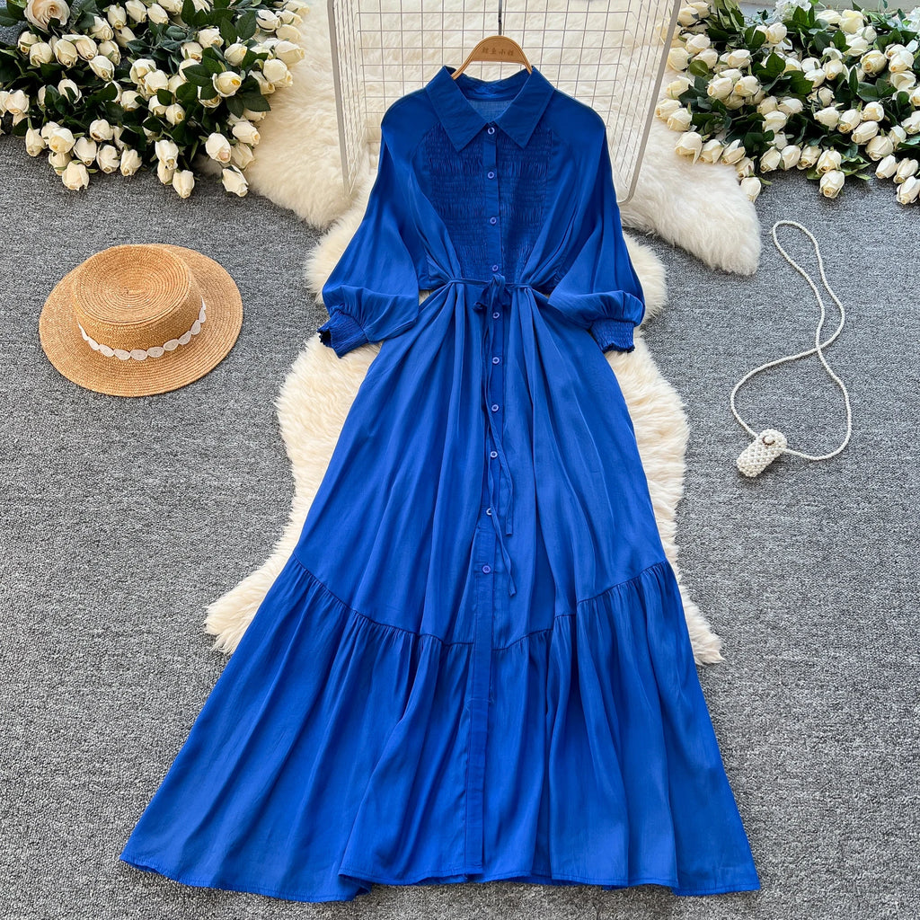 Spring Elegant Tunic Slim Midi Dress For Women Empire Lace Dress