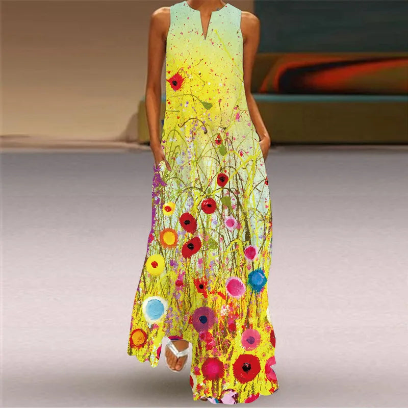 Summer Beach Women Dress 2022 Elegant Robe Party Sleeveless Vestidos Women Casual Sundress Vintage Dresses