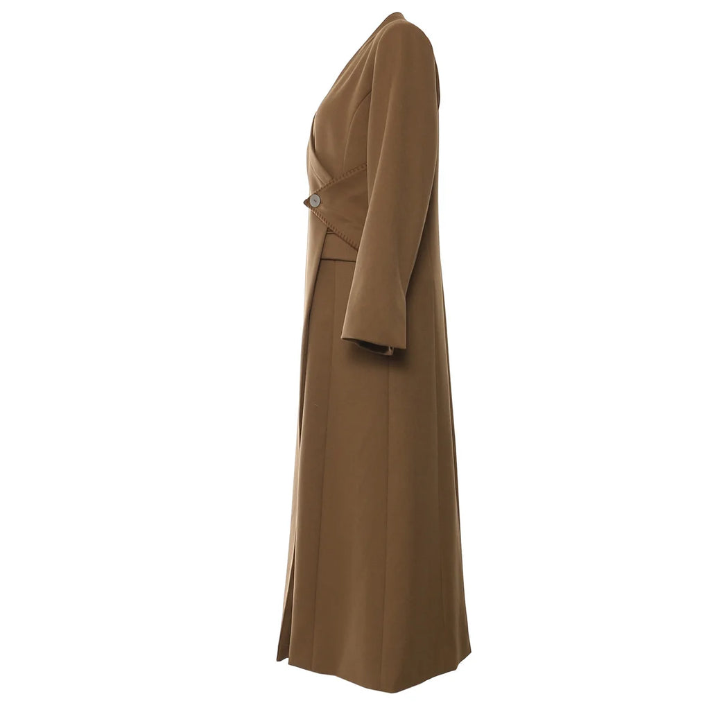 2024 Autumn and Winter New Fashion Process Irregular Structure Long  Trench Coat Women Coat