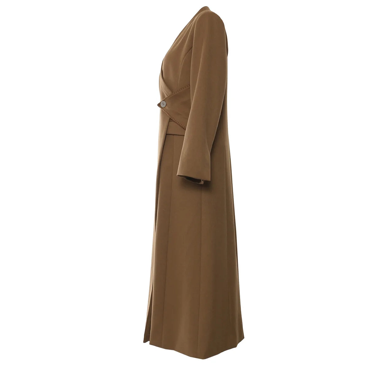 2024 Autumn and Winter New Fashion Process Irregular Structure Long  Trench Coat Women Coat