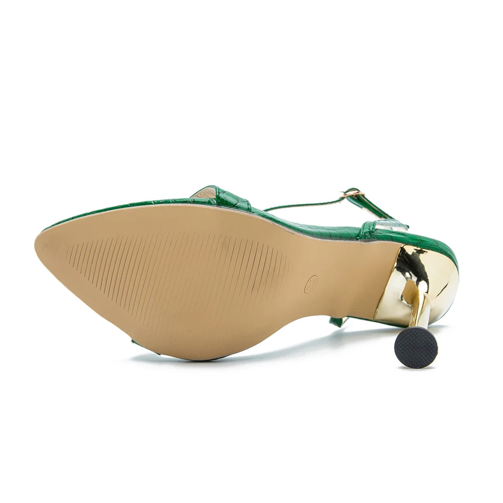 Fashionable 2025 Spring New Super Heel Women's Shoes Thin Heel Roman Sandals
