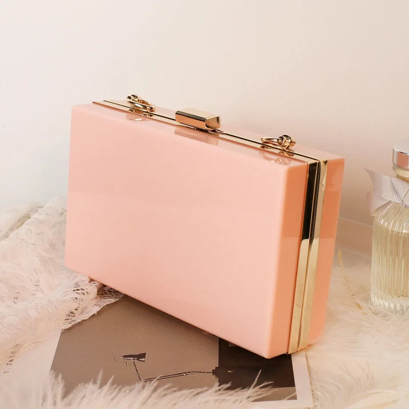 2023 Luxury Women Wedding Hand Bag Bridal Handbag Transparent Clutch Party Acrylic Evening Bags Clear Purse