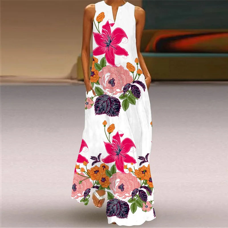 Summer Beach Women Dress 2022 Elegant Robe Party Sleeveless Vestidos Women Casual Sundress Vintage Dresses