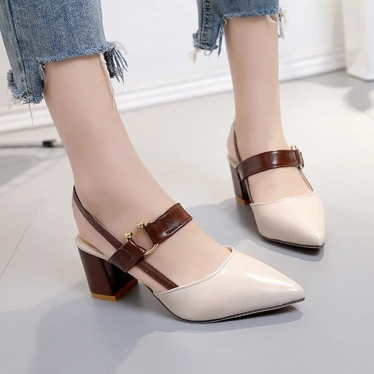 Plus Size 34-42 Women Beige Plaids Single Shoes Suede Sandals Dropship