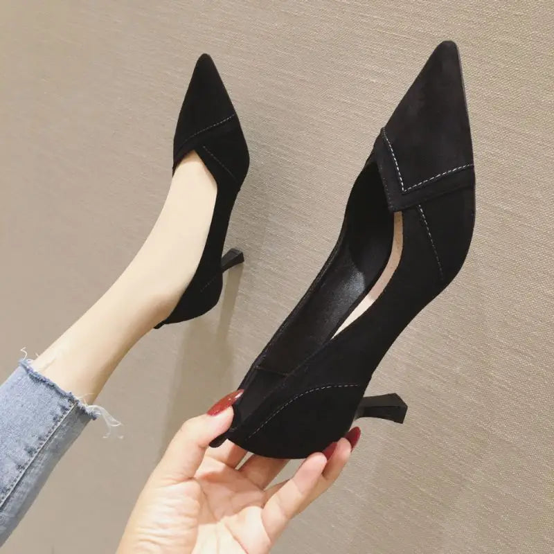 5.5CM/7.5CM New Arrival 2025 Hot Selling Women Office Shoes Pointed Toe Low Heels for Ladies