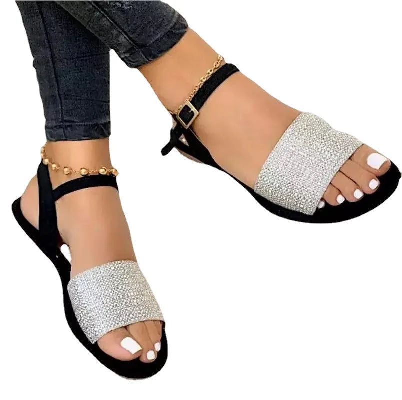 Flat Buckle Casual Slide Sandals
