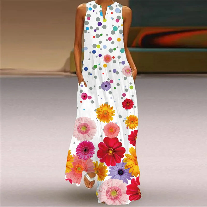 Summer Beach Women Dress 2022 Elegant Robe Party Sleeveless Vestidos Women Casual Sundress Vintage Dresses