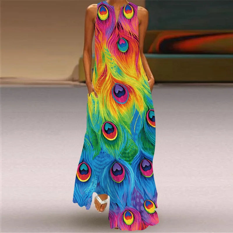 Summer Beach Women Dress 2022 Elegant Robe Party Sleeveless Vestidos Women Casual Sundress Vintage Dresses