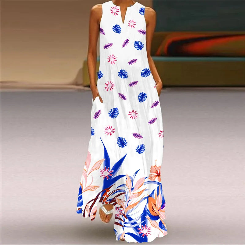 Summer Beach Women Dress 2022 Elegant Robe Party Sleeveless Vestidos Women Casual Sundress Vintage Dresses