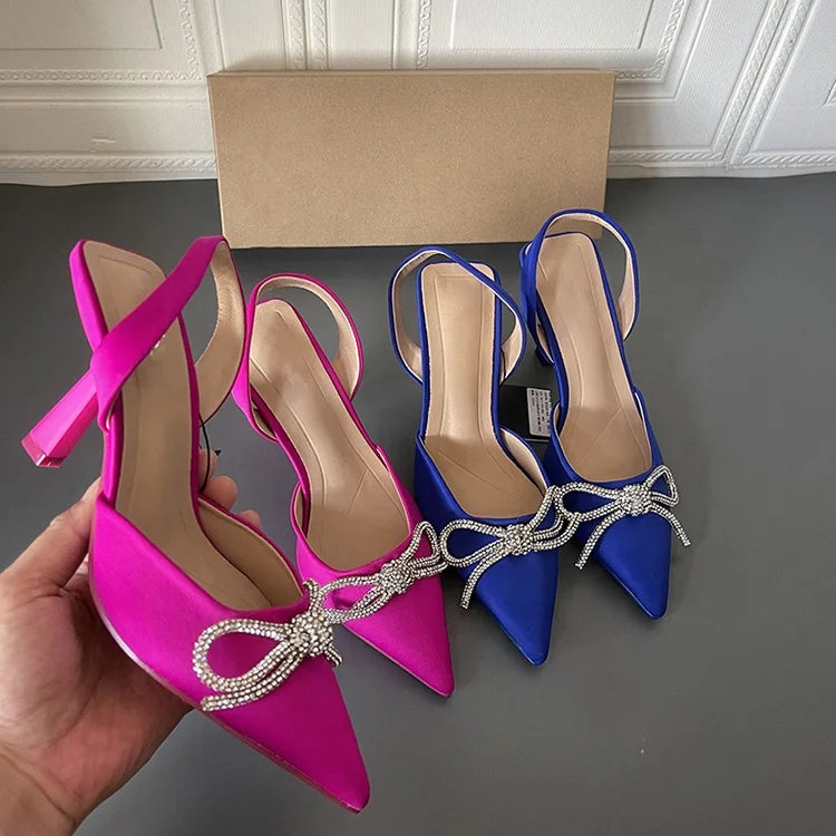 Y New Fashion Big Size Women Ladies Shoes Pointed Toe Ankle Strap PU Party Wedding High Heels Shoes Heeled Sandals