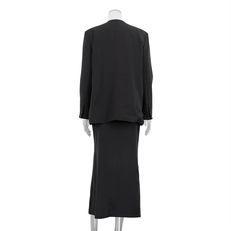 Factory Direct Sale 2024 Fall Elegant Two Pieces Set Ensemble Femme Office Wear Ladies Clothes Suits Blazer Skirt Set for Women