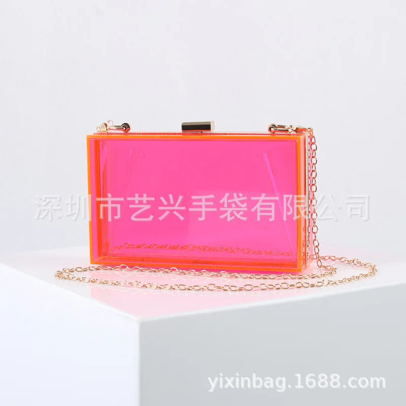 2023 Luxury Women Wedding Hand Bag Bridal Handbag Transparent Clutch Party Acrylic Evening Bags Clear Purse